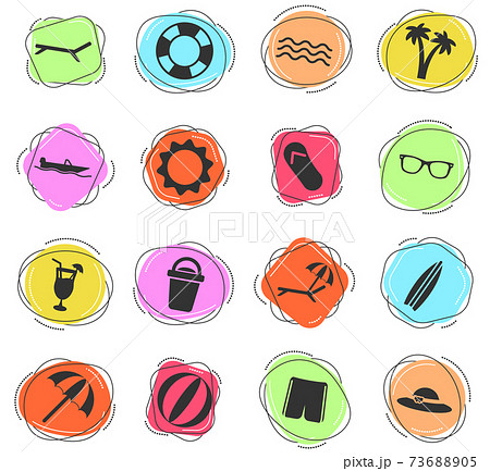 Beach simply icons 73688905