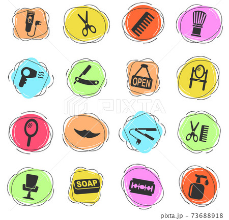 barbershop icon set 73688918