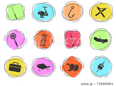 Fishing icon set Fishing icon set 73688964