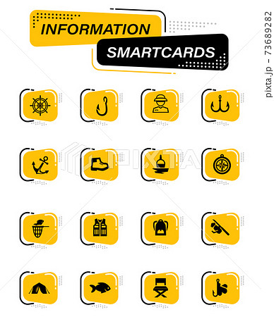 Fishing icons set Fishing icons set 73689282