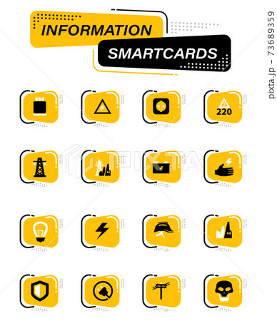 High voltage icons set High voltage icons set 73689359