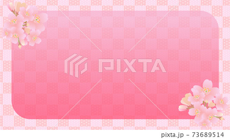 和の格子柄背景_桜_ピンク_バリエーションあり 73689514