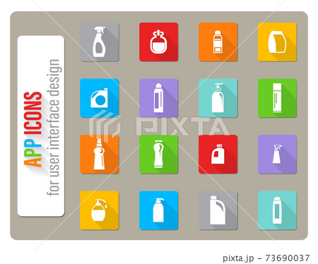 household chemicals icon set 73690037