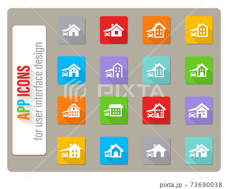 house type icon set 73690038