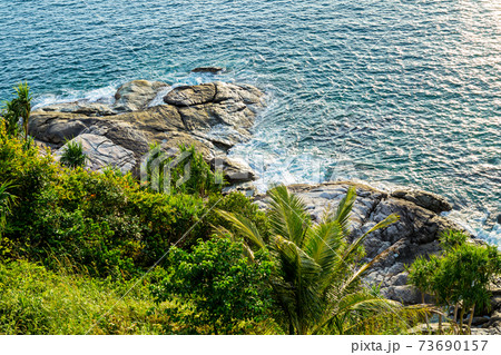 Promthep Cape from Monastery at Phuket, Thailand. 73690157
