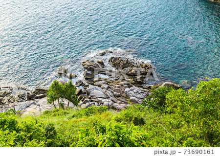 Promthep Cape from Monastery at Phuket, Thailand. 73690161
