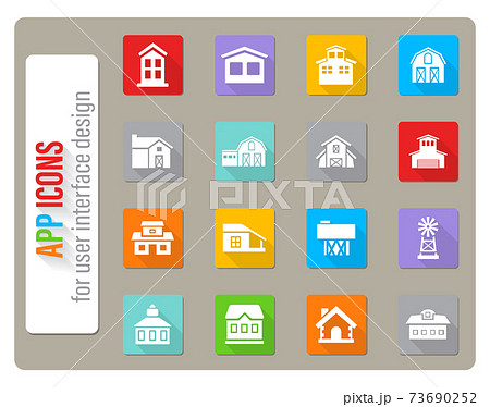 farm building icon set 73690252