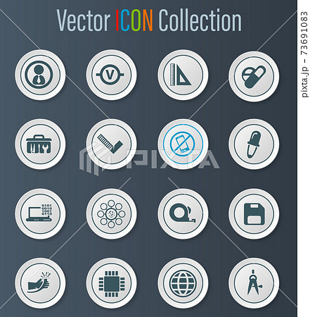 Faculty of mechanics icons set Faculty of mechanics icons set 73691083