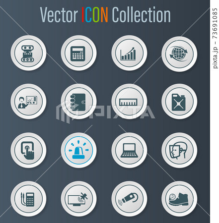 Faculty of mechanics icons set 73691085
