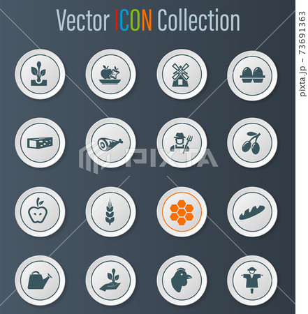 Agriculture and farming icons set Agriculture and farming icons set 73691363