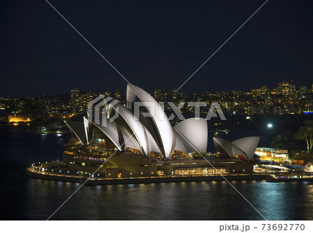 sydney opera house in australia at night sydney opera house in australia at night 73692770