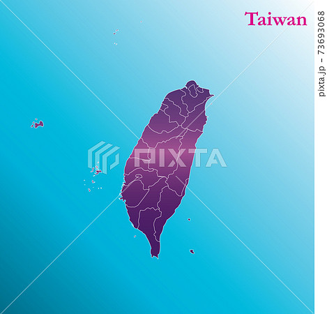 鮮やかな台湾の地図 Map Of Taiwan Republic Of Chinaのイラスト素材