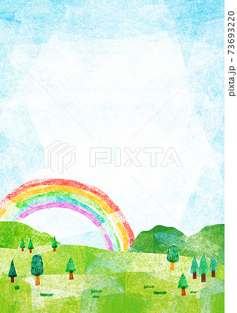 自然風景　丘　山　空　コラージュ 73693220