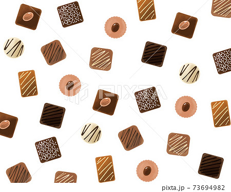 チョコレートイラスト背景素材 総柄 のイラスト素材