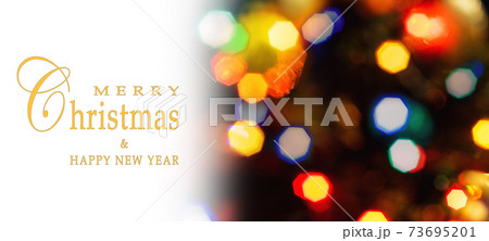 Merry Christmas and Happy New Year greeting card. 73695201