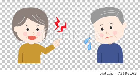 おじいさんを怒鳴りつけるおばあさん 73696162
