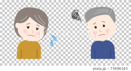 Senior couple who apologize to each other and are depressed 73696165