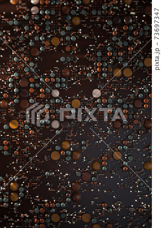 Data technology abstract futuristic illustration . Dots and lines on dark background. 3D 73697347