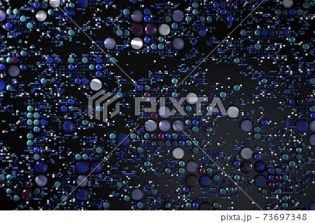 Data technology abstract futuristic illustration . Dots and lines on dark background. 3D 73697348