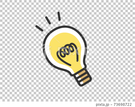 Illustration of a light bulb with a light 73698722