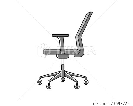 横から見たオフィスチェアのイラスト 73698725