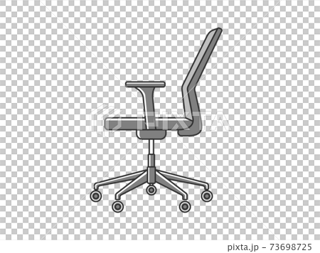 横から見たオフィスチェアのイラスト 73698725