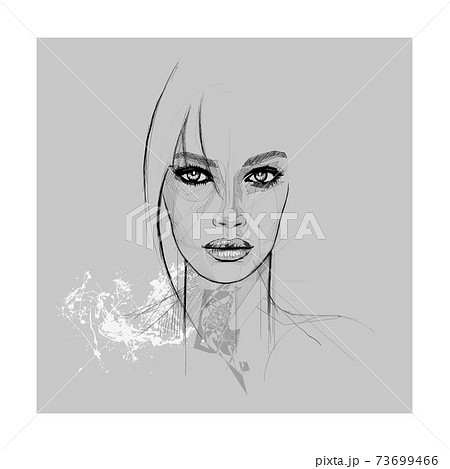 Beautiful young sexy woman in sketch style Beautiful young sexy woman in sketch style 73699466