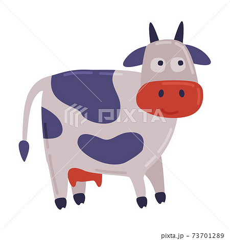 Cute Spotted Cow Dairy Cattle Animal Husbandry のイラスト素材