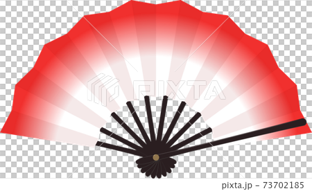 扇のベクターイラスト 紅白グラデーション 73702185