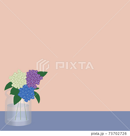 花 アジサイのある風景 背景のイラスト素材
