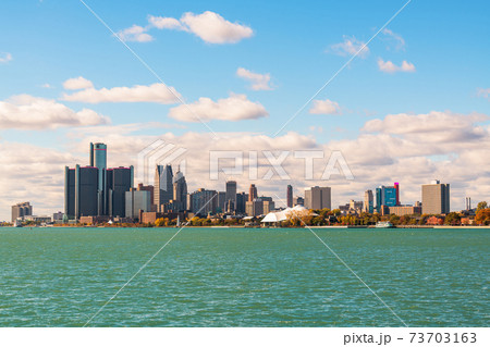 Detroit, Michigan, USA Downtown Skyline on the River Detroit, Michigan, USA Downtown Skyline on the River 73703163