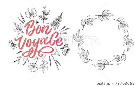Bon Voyage Hand Lettering Vector Calligraphy Travel Bon Voyage Hand Lettering Vector Calligraphy Travel 73703665