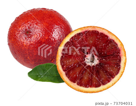 Red Sicily orange with a half. Very detailed Red Sicily orange with a half. Very detailed 73704031