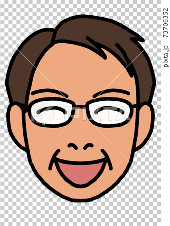 Middle-aged man facing the front (fun, smiling, white background) Middle-aged man facing the front (fun, smiling, white background) 73706352