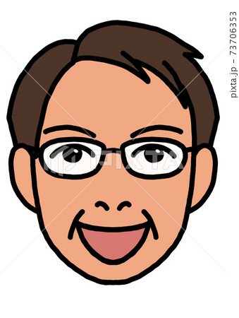 正面を向いた中年男性(喜ぶ、笑顔、背景白) 正面を向いた中年男性(喜ぶ、笑顔、背景白) 73706353