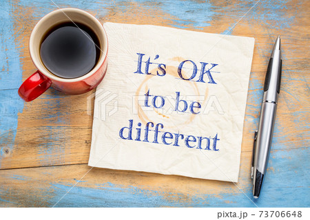 It is OK to be different - note on napkin It is OK to be different - note on napkin 73706648