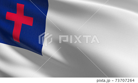 Flag of Christian. 3D rendering illustration of waving sign symbol. Flag of Christian. 3D rendering illustration of waving sign symbol. 73707264
