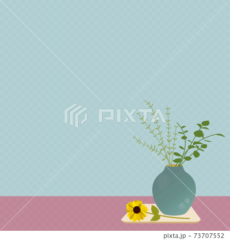 鮮花，風景與向日葵，背景 73707552