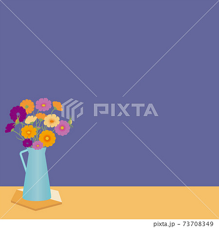 花、コスモスのある風景、背景 73708349