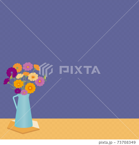 風景與花朵，波斯菊，背景 73708349