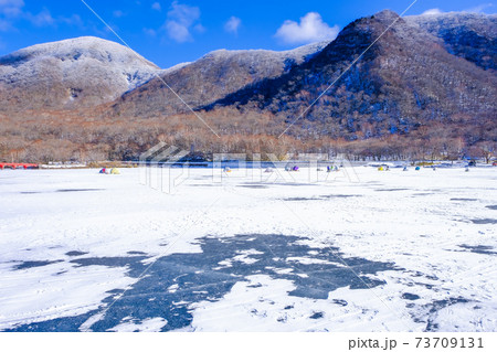 大沼の氷上ワカサギ釣り 73709131