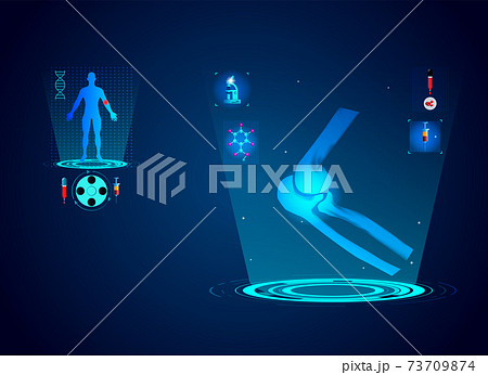 Technology for treatment of bone elbow injury. Abstract traumatology and orthopedics. Medical science in the hospital for body joints. 73709874