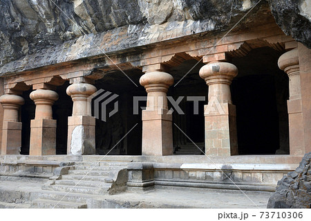 エレファンタ島 石窟寺院の写真素材