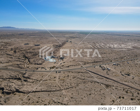 Aerial view of Slab city, California  73711017