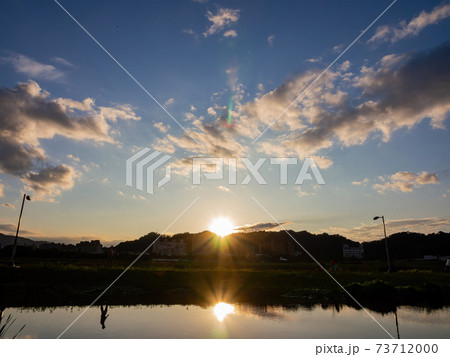 Sunset view of some cityscape with reflection in Xindian District area Sunset view of some cityscape with reflection in Xindian District area 73712000