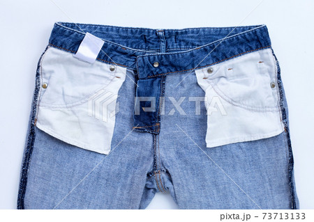 Inside of jeans isolated on white background. Inside of jeans isolated on white background. 73713133