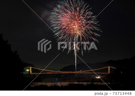 岐阜県 美濃市中日花火大会の写真素材