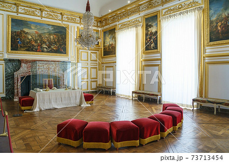 Interiors and details of the royal apartments of Versailles, near Paris, France Interiors and details of the royal apartments of Versailles, near Paris, France 73713454