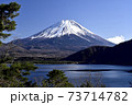 本栖湖湖畔からみる富士山(撮影地：本栖湖) 73714782