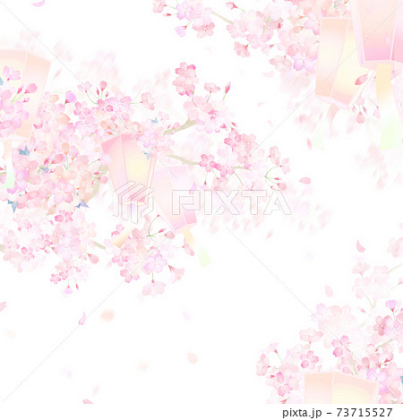 桜と提灯の背景 - 複数のバリエーションがあります 桜と提灯の背景 - 複数のバリエーションがあります 73715527